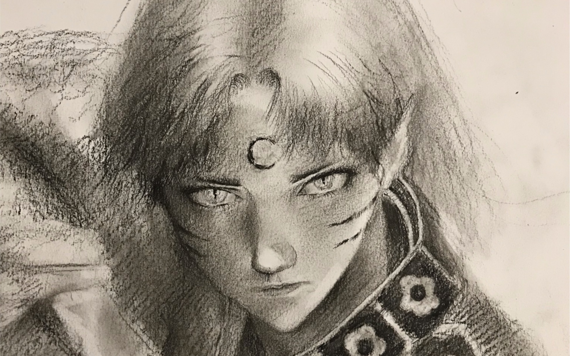 杀生丸素描临摹(持续跟新作画进度)