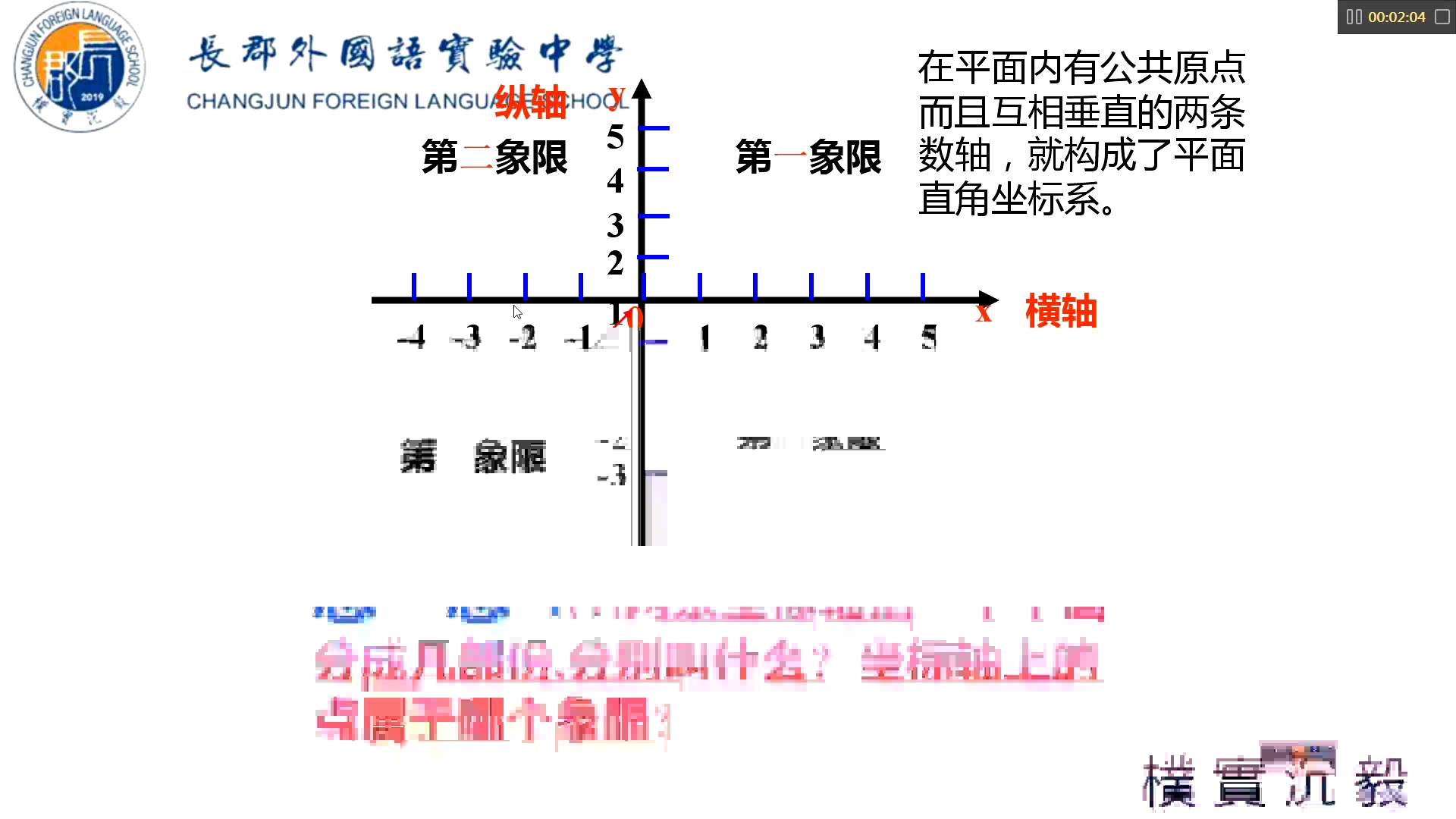 长郡外国语实验中学初一数学 平面直角坐标系哔哩哔哩bilibili