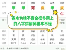 春木为啥不喜金很多八字讲解的根本就不懂