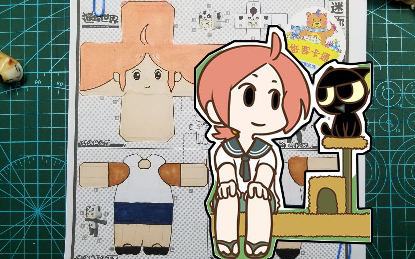 边吃早餐边画画,把罗小黑战记的罗小白做成迷你世界