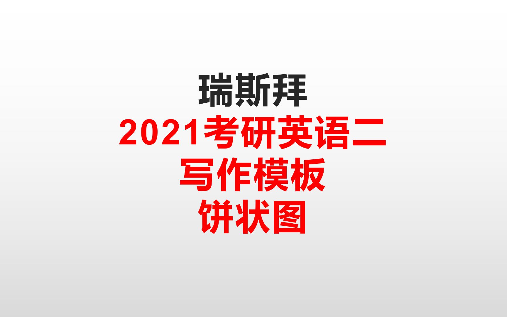 2021考研英语二大作文模板课(图表类饼状图)第七讲哔哩哔哩bilibili