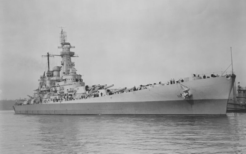 [图]【中日双语黑白影像】1940年6月1日美国海军 华盛顿号战列舰（USS Washington BB-56）下水仪式