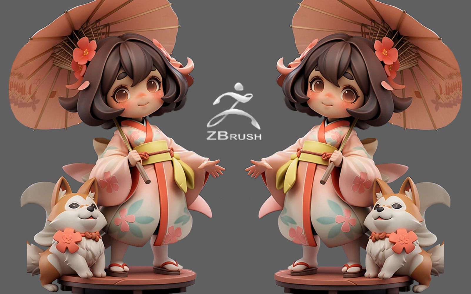 【Zbrush雕刻】古风小萝莉手办制作,0基础必备的卡通人物案例!哔哩哔哩bilibili