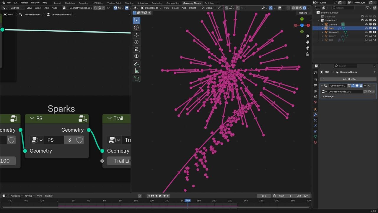 Blender几何节点制作烟花模拟!哔哩哔哩bilibili