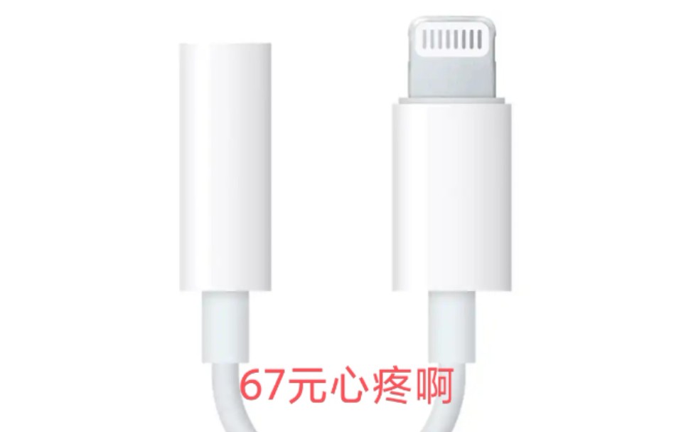 iphone13连接第三方耳机必备配件,lighting转3.5mm转接口开箱,67人民币,疼死我了