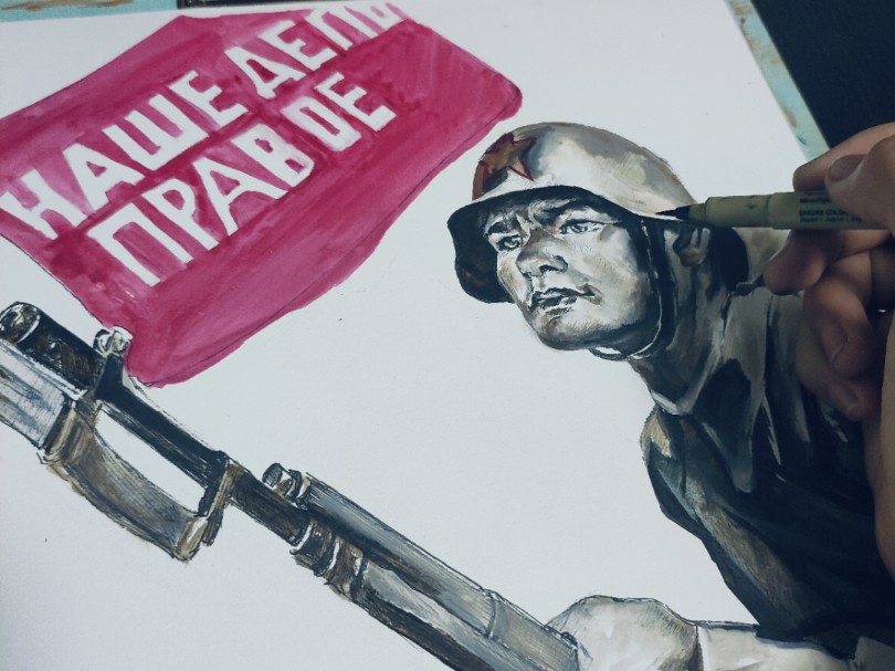 【kards制牌重工】进来体验第一人称绘制苏联轻步兵海报