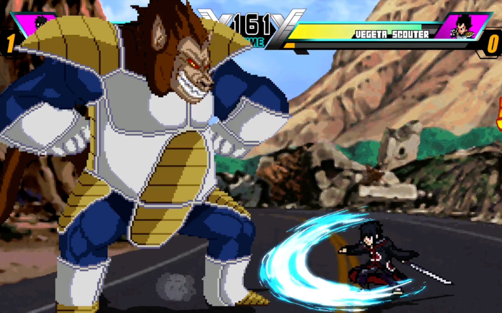 龙珠对火影贝吉塔vs晓之佐助变身成巨猿的贝吉塔攻击力倍增