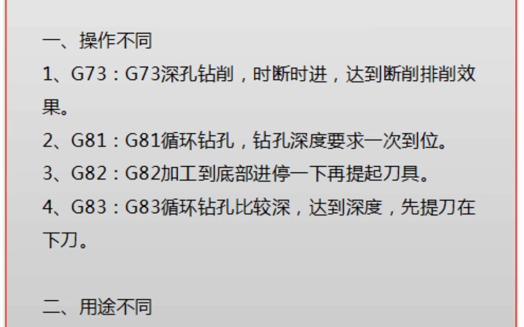 数控G73 G81 G82 G83 有什么区别?哔哩哔哩bilibili