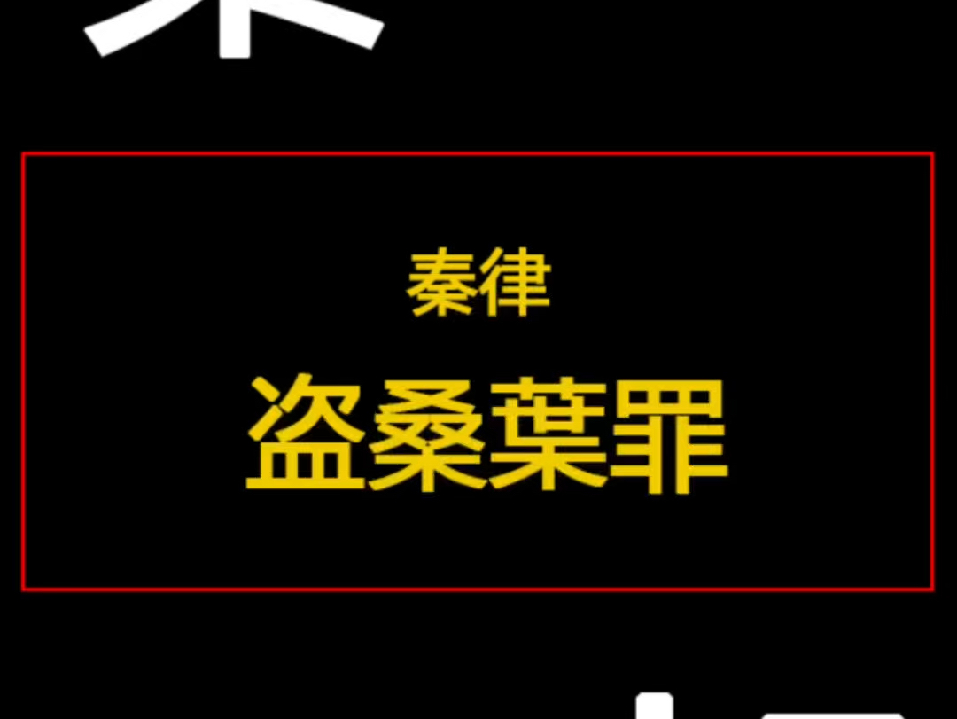 [图]秦律—盗桑叶罪，处罚那么重？