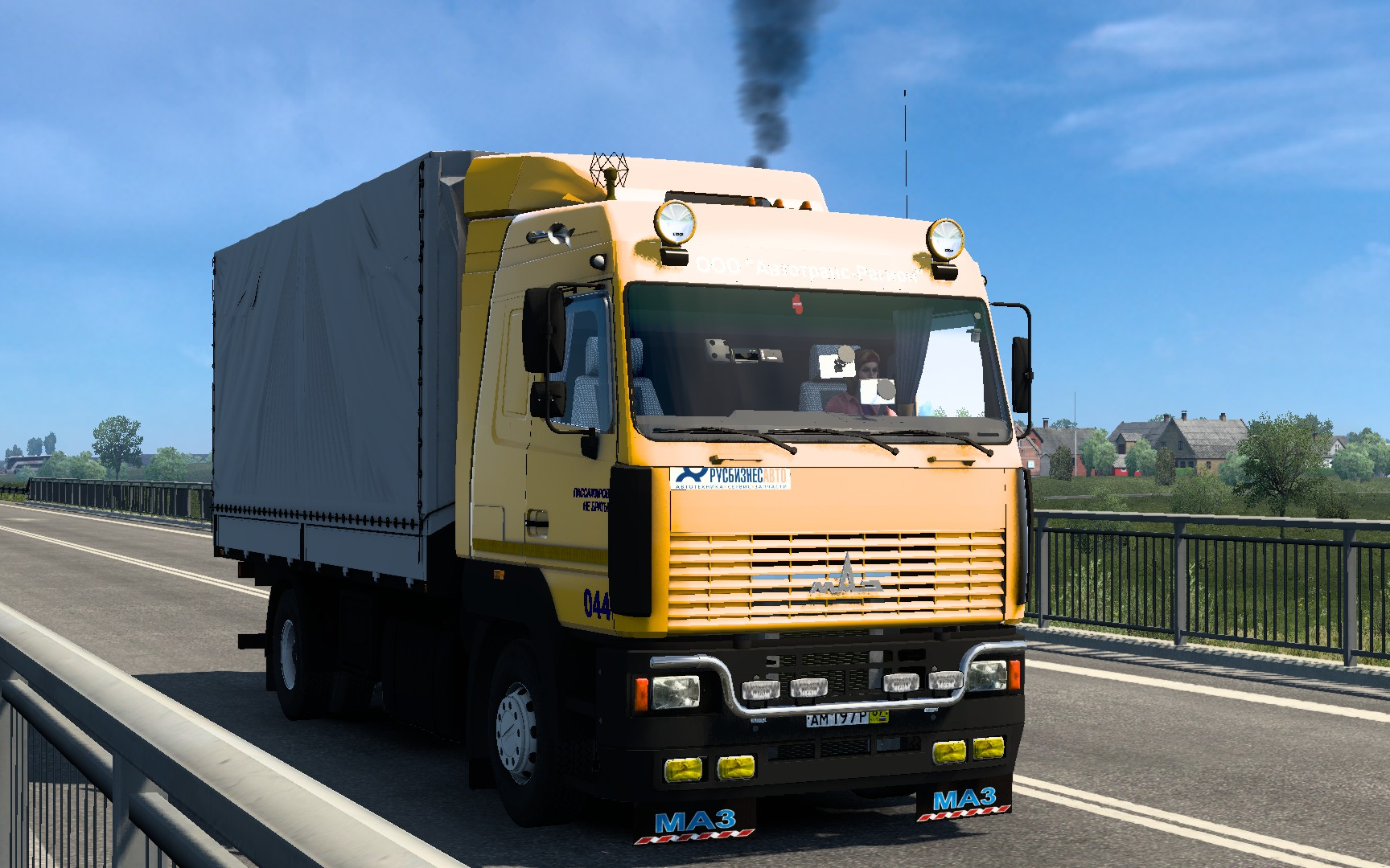 【ets2】maz玛兹厢式货车 俄罗斯运输铁管 promods rus地图 欧洲卡车