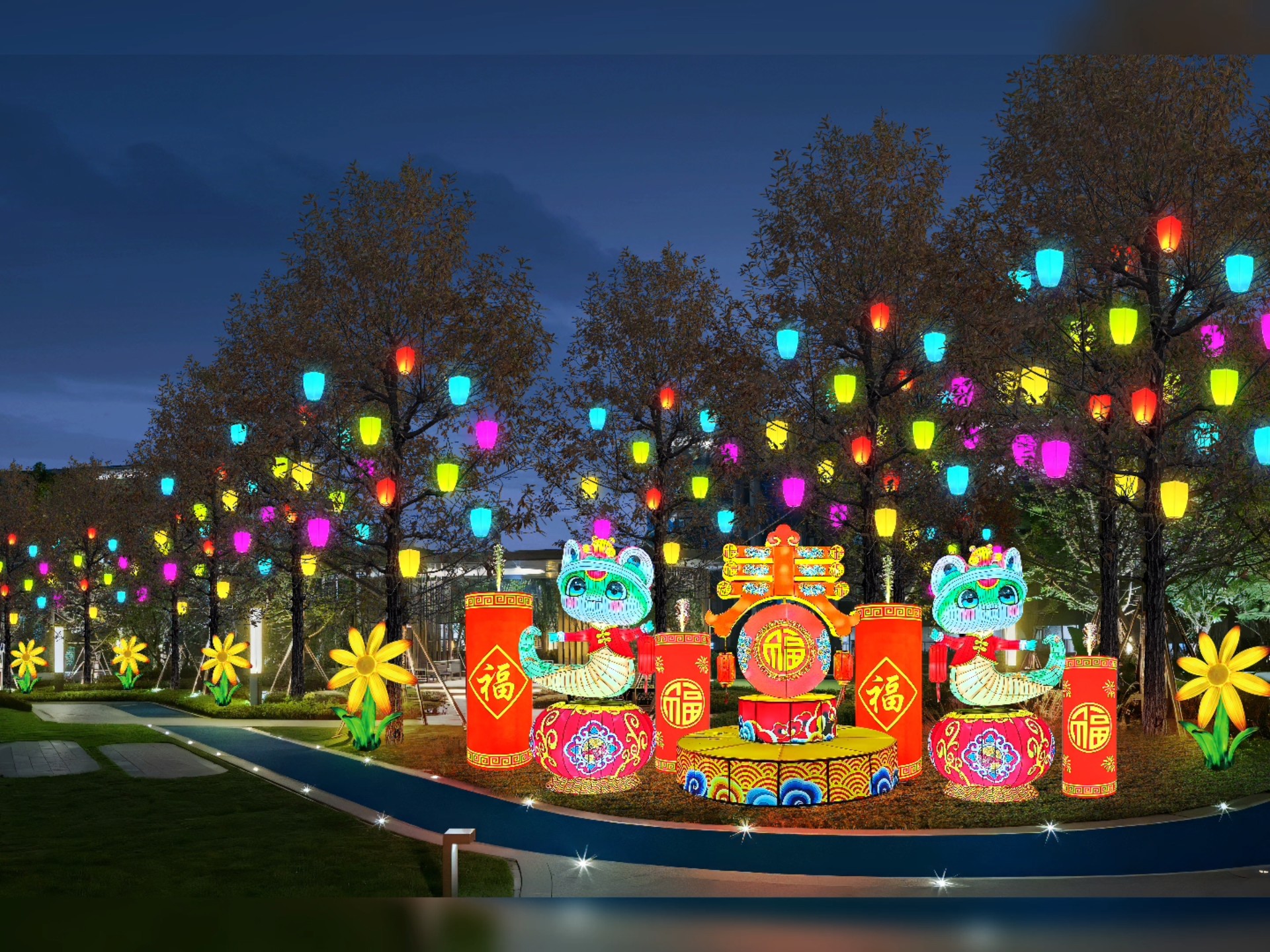 公园彩灯花灯不同场景节日灯光设计方案#彩灯花灯工厂#彩灯花灯生产