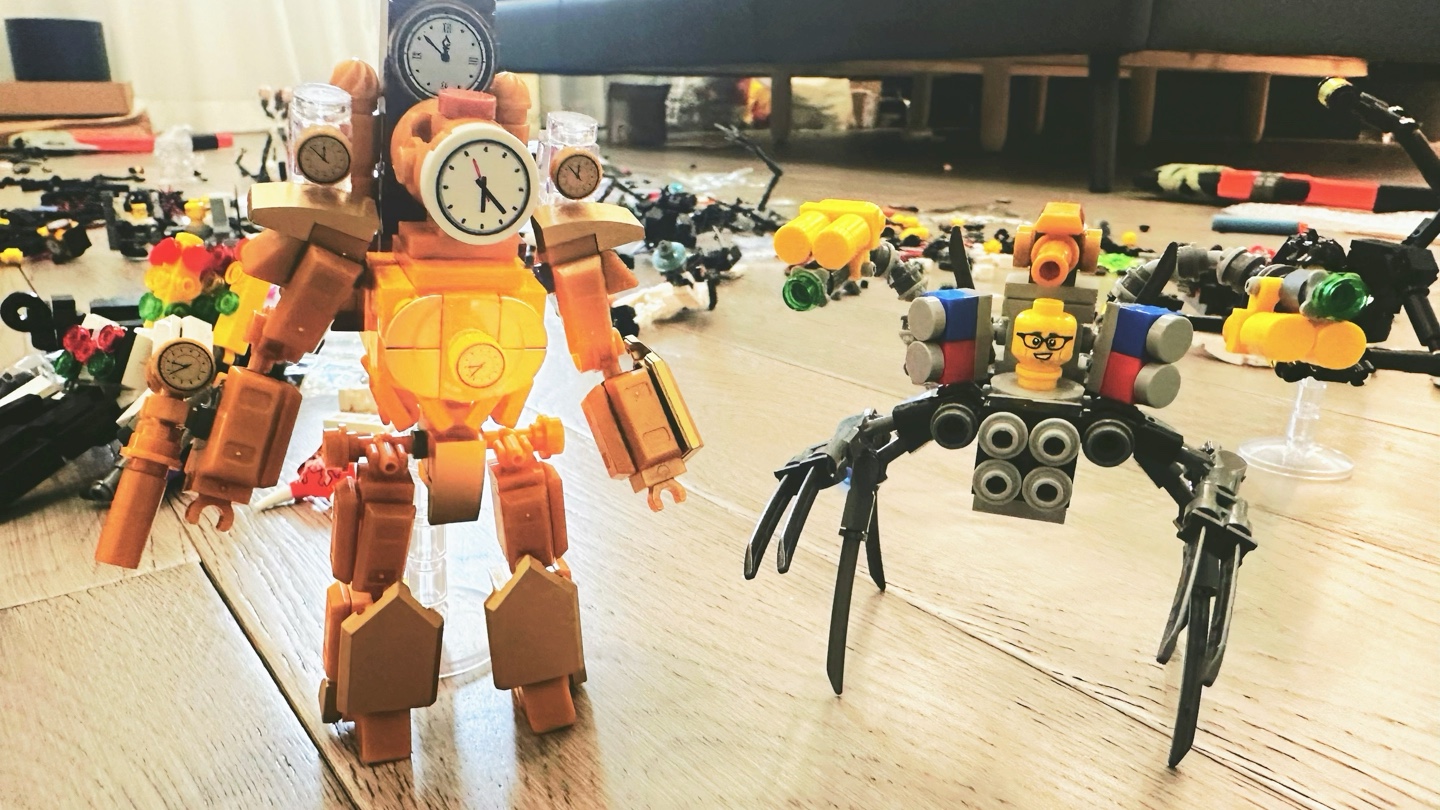 乐高码头人vs健康人多元宇宙 泰坦时钟人 时钟磁铁牢登