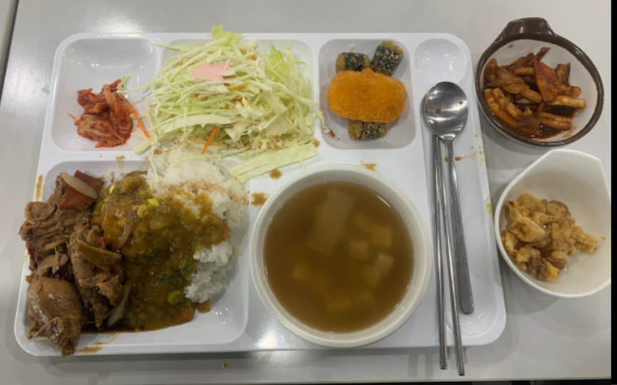 韩国大学食堂7000韩元自助午饭吃什么(2023年最后一顿)