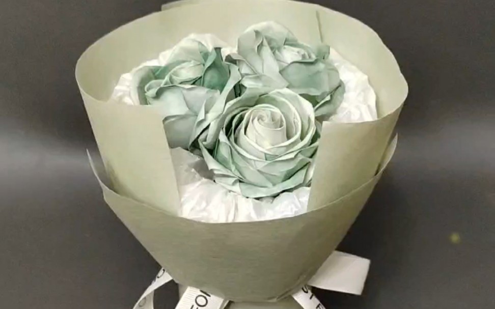 【折纸花束】绿色酒杯玫瑰