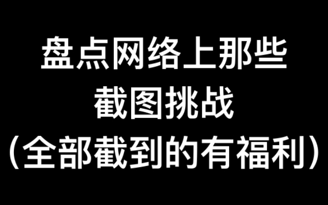 盘点网络上那些截图挑战(1)哔哩哔哩bilibili