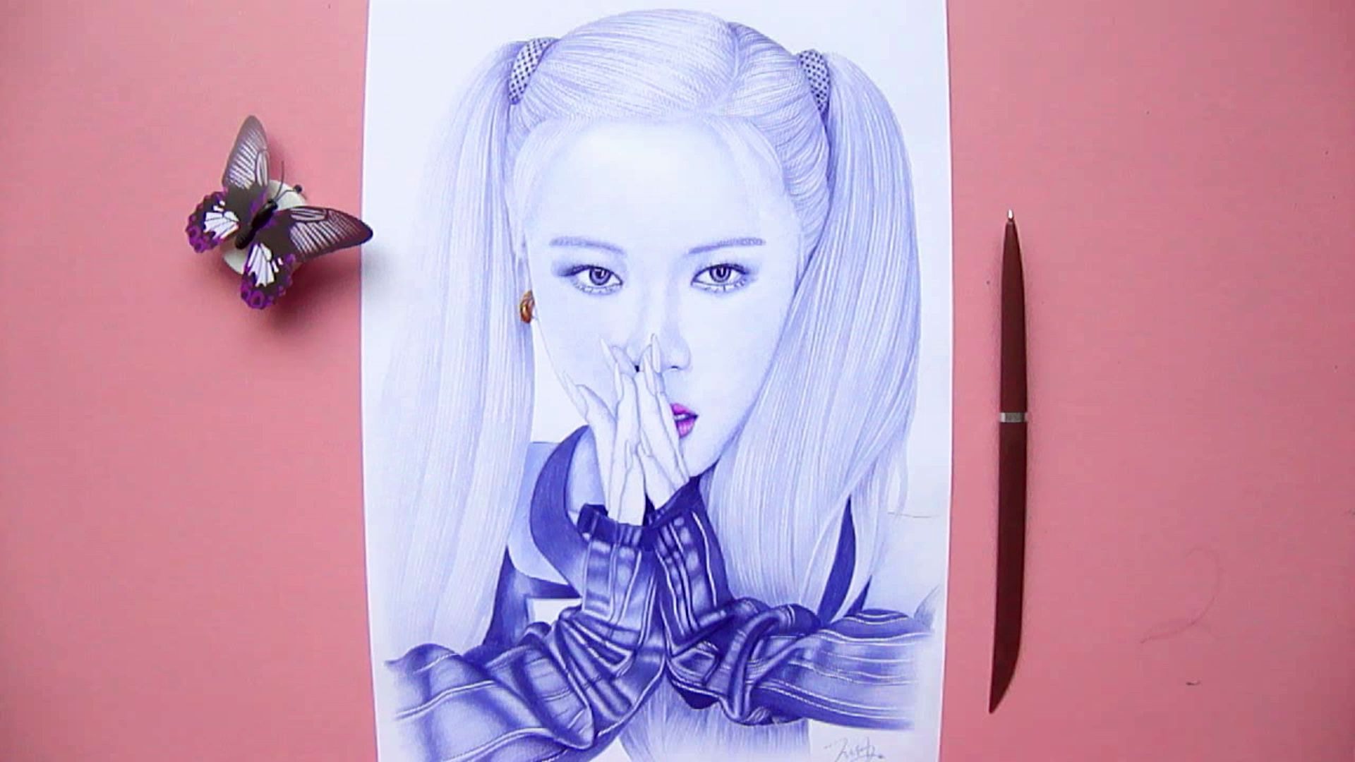 圆珠笔手绘 blackpink-ros07朴彩英