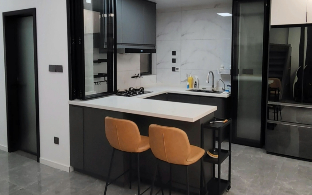 半开放式厨房 吧台设计,真的很难不爱!