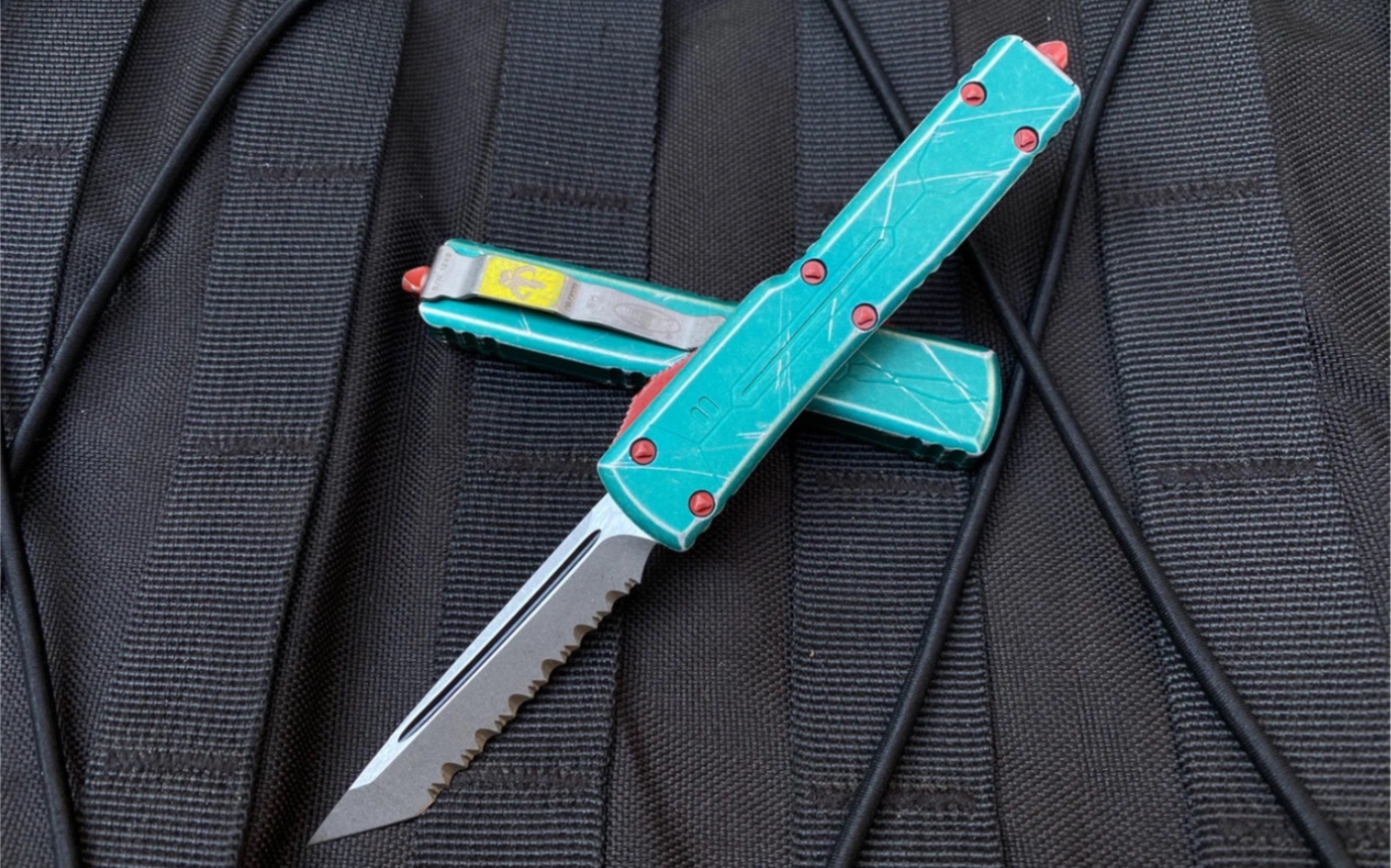 mt 微技术 t头全齿天启 绿色战损仿旧柄赏金猎人utx-70