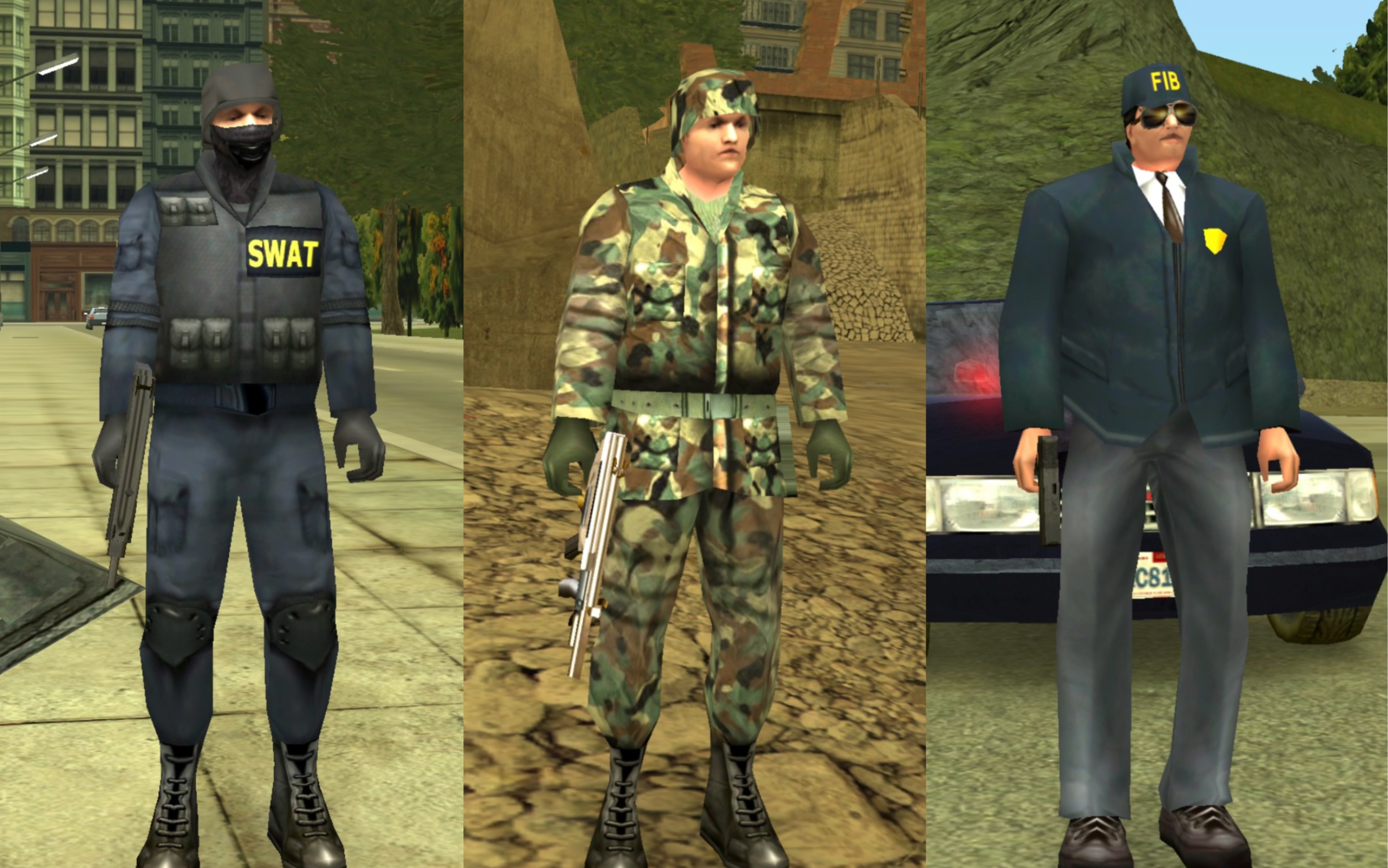 自由城故事:执法人员 vs 哥伦比亚集团(冲锋枪) (gta:lcs)