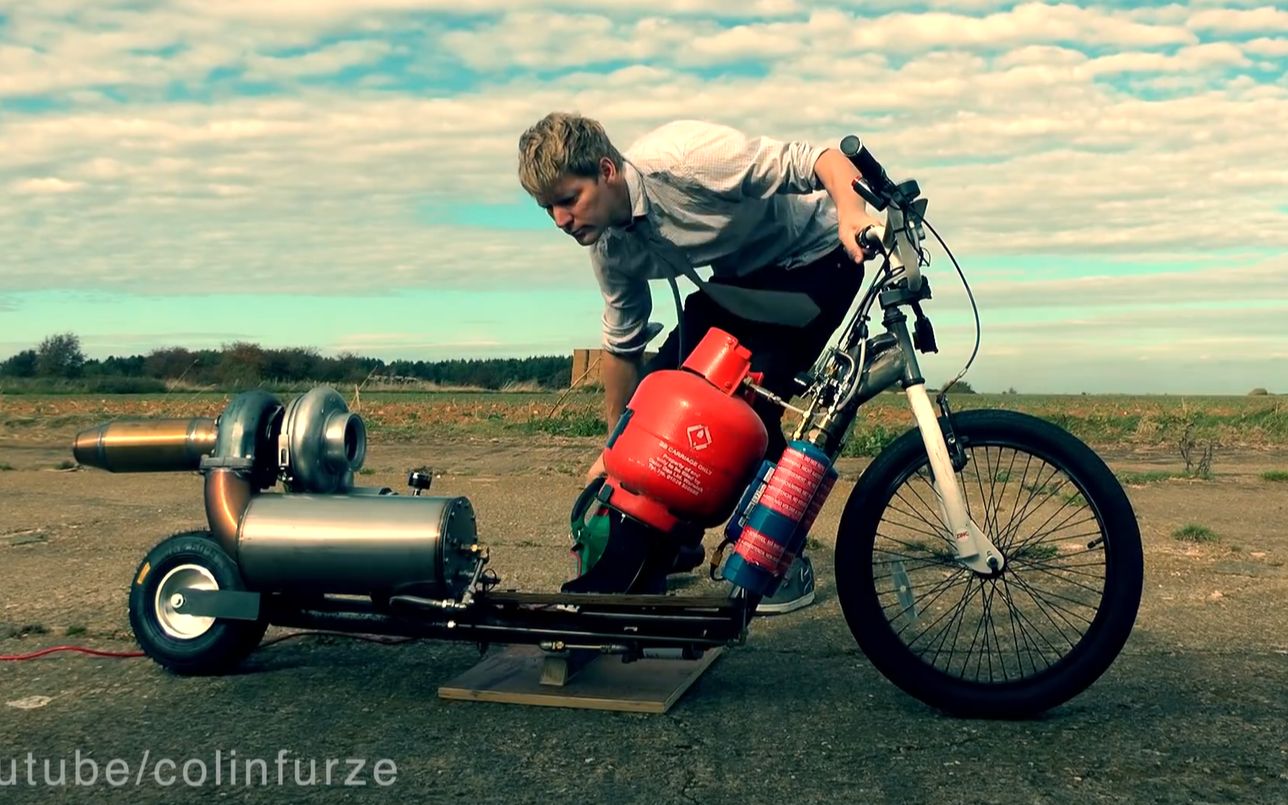 围观油管大牛制作的喷气式滑板车(a)_哔哩哔哩 (゜-゜)つロ 干杯