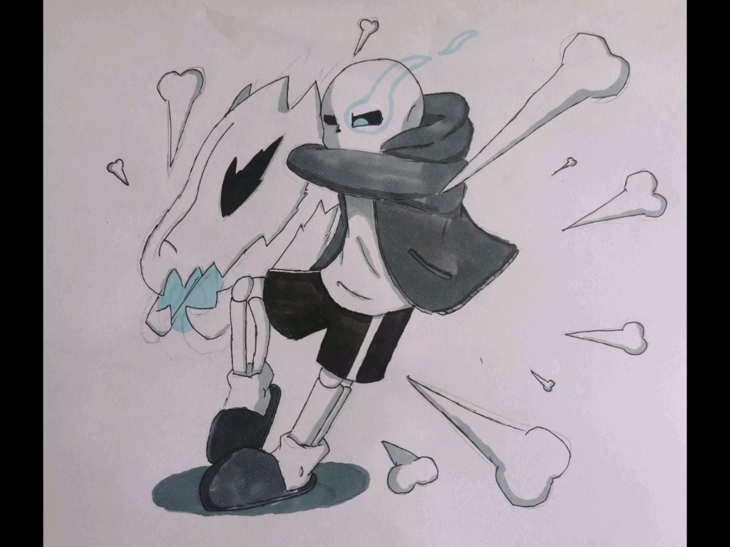 自己手画的sans,请多多支持哈_哔哩哔哩_bilibili