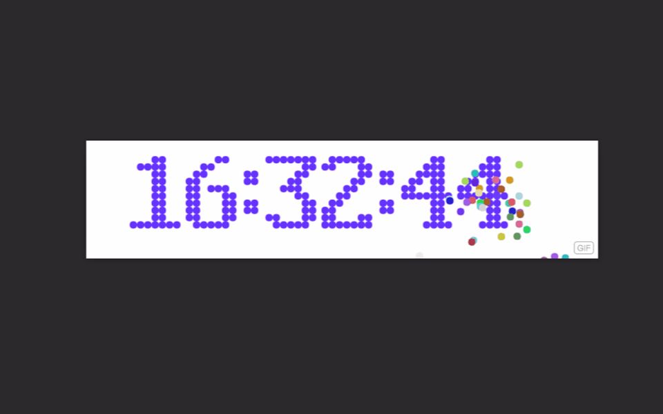 [图]web前端原生js结合Canvas大数据图形处理技术 Canvas粒子时钟绘制