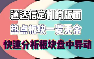 Download Video: 通达信定制的版面，教您快速分析盘中异动！