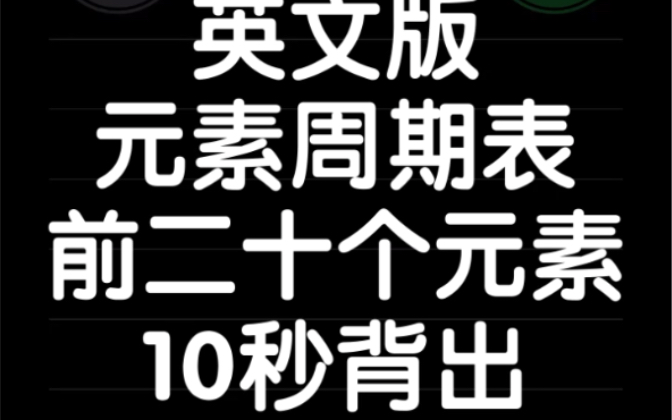 15岁,10.24秒背出英文元素周期表前20个哔哩哔哩bilibili