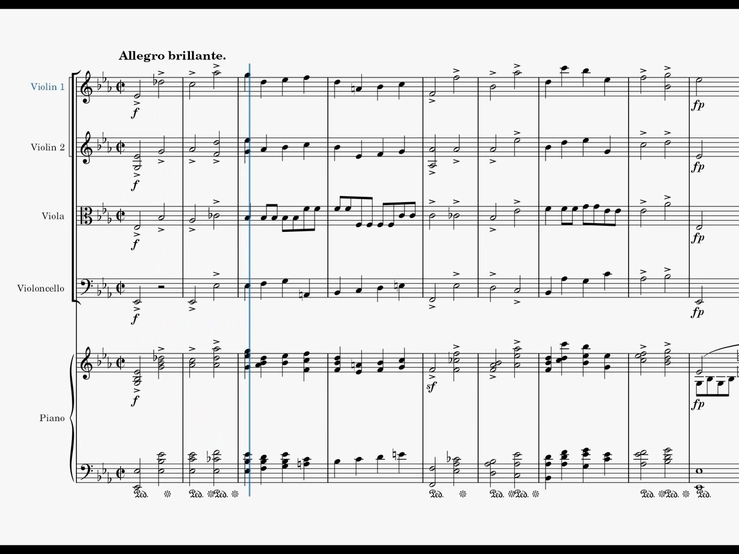 舒曼降e大调钢琴五重奏动态谱