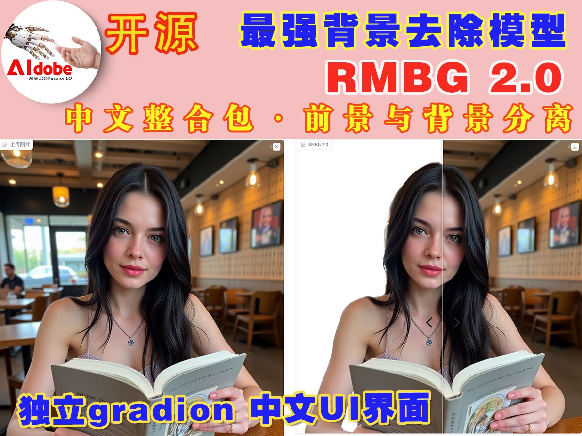 【最强】开源最先进新背景去除模型RMBG2.0,中文整合包汉化UI界面,最好去除背景,抠图工具!哔哩哔哩bilibili