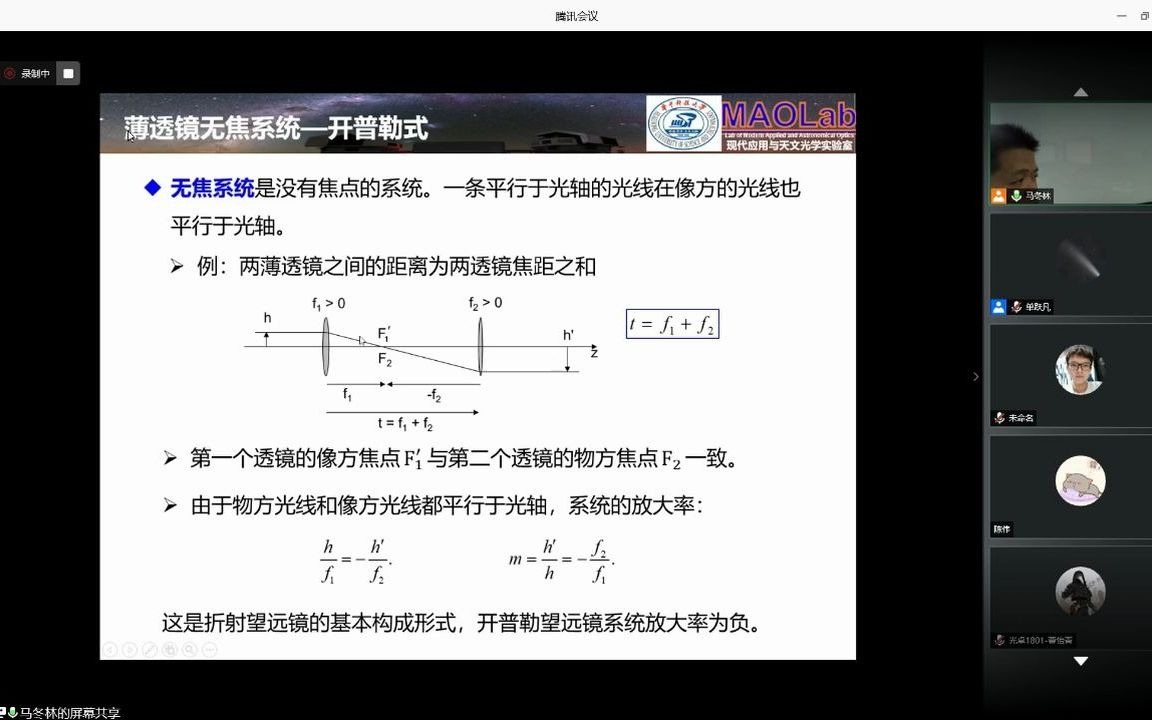 [图]2020.8.5薄透镜成像，近轴光学（上）