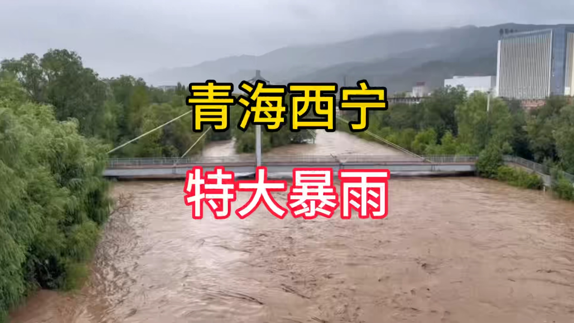 青海西宁大暴雨,水位持续上涨,湟水河都快变黄河了哔哩哔哩bilibili