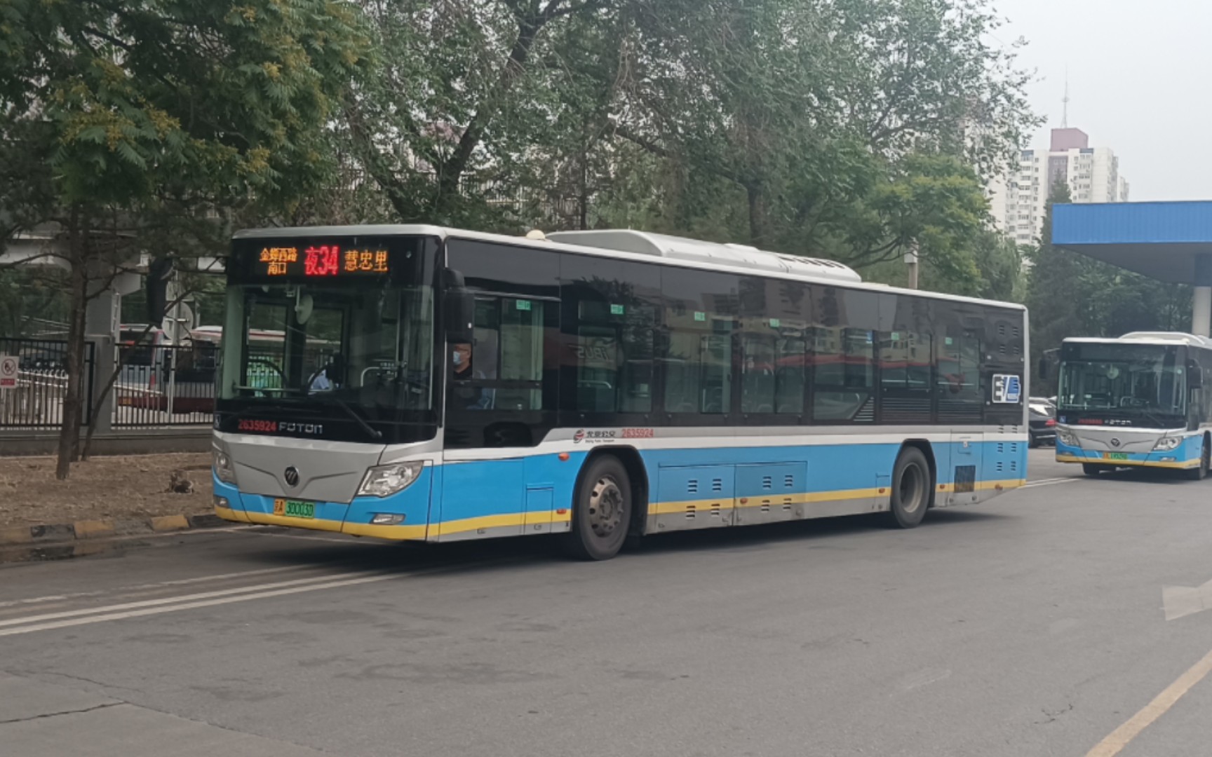 【夜间6361夜班日景】北京公交夜34路全程前方展望(金蝉西路南口