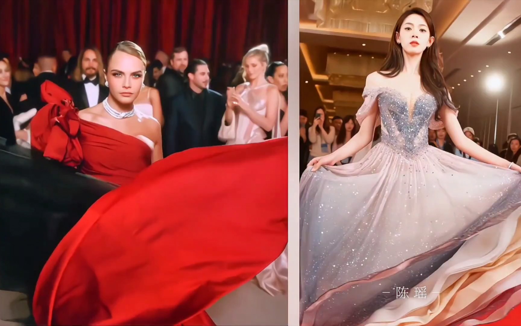 红毯慢镜头对比版本#格莱美慢镜头