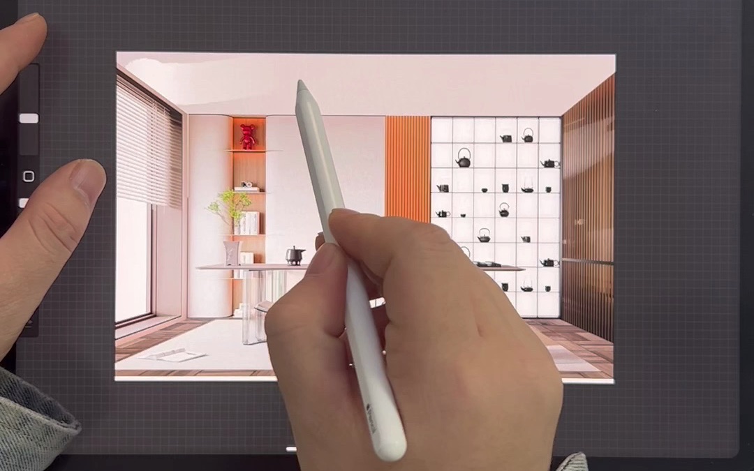 iPad procreate室内手绘茶室写实效果图全过程教程哔哩哔哩bilibili