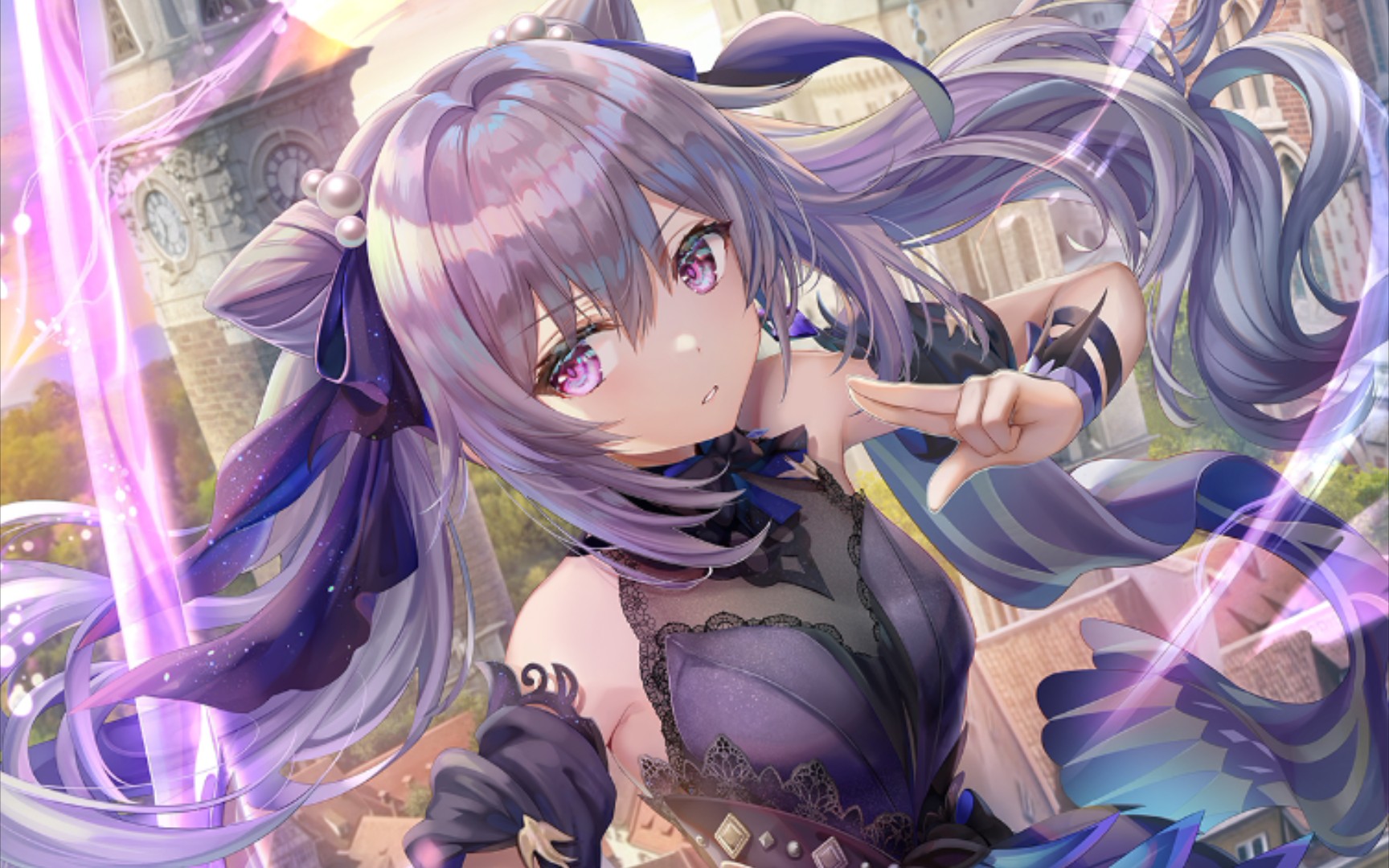 原神4K壁纸!绝美甘雨刻晴汉服!