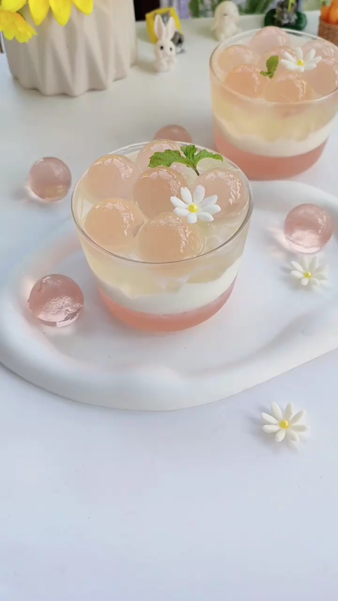 免烤箱78夏日甜品94蜜桃椰椰冻9999|||#白凉粉的神仙做法