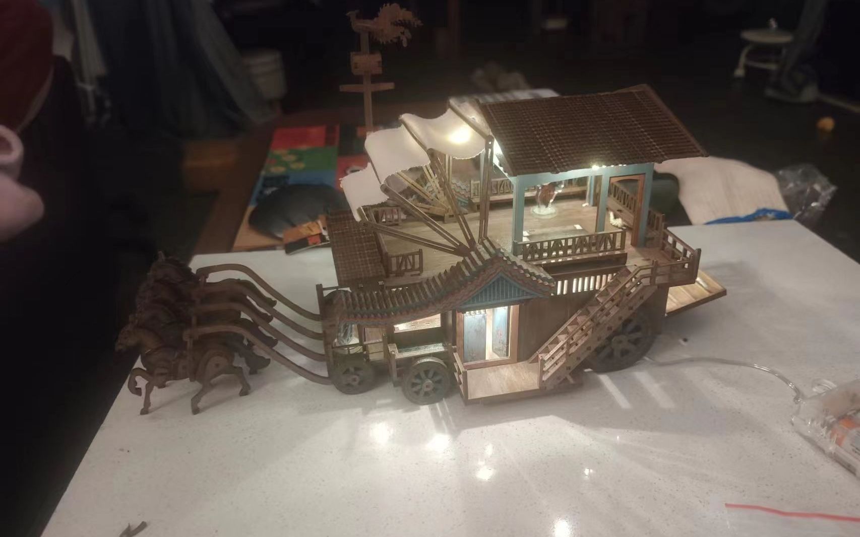 莲花楼模型灯火变幻效果