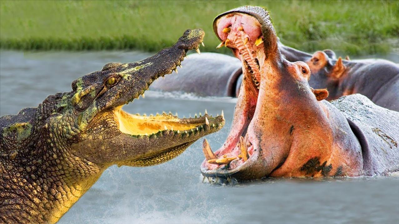 鳄鱼vs河马 意外的结局
