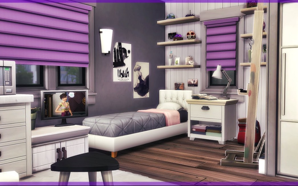 【模拟人生4速建|搬运】房间设计之可爱大学宿舍 by sophie elaina