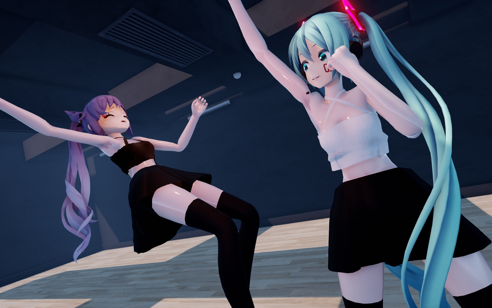 练舞房的冲突刻晴vs初音