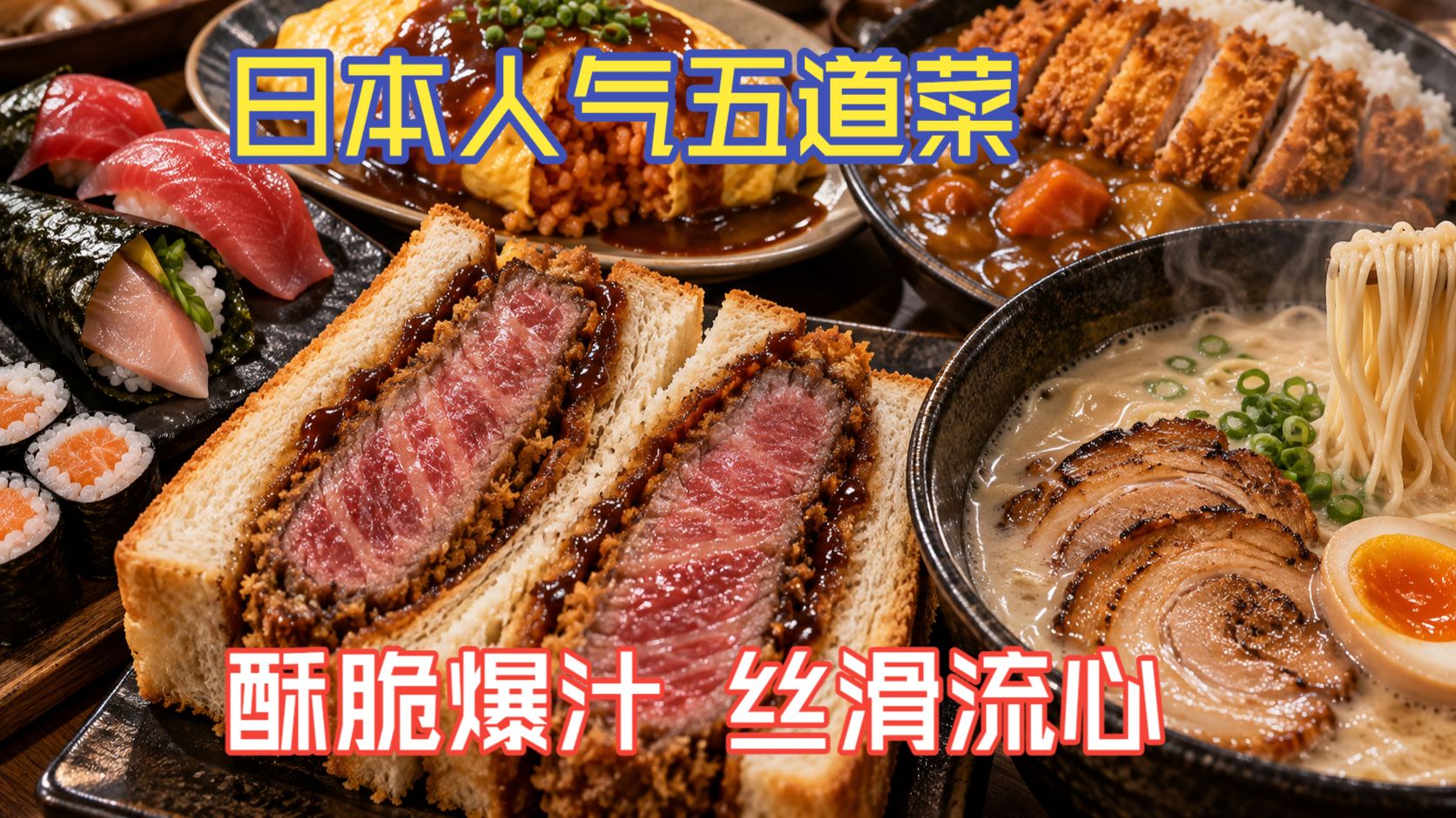 【英语食堂】从12小时豚骨拉面?到A5和牛炸排三明治?！一次做遍寿司?、炸鸡排咖喱?和日式蛋包饭｜中英字幕