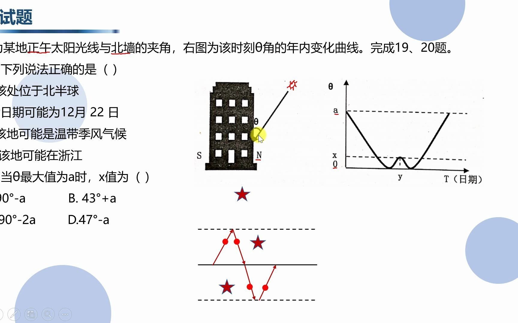 高考地理 正午太阳高度应用(太阳光线与北墙夹角)哔哩哔哩bilibili