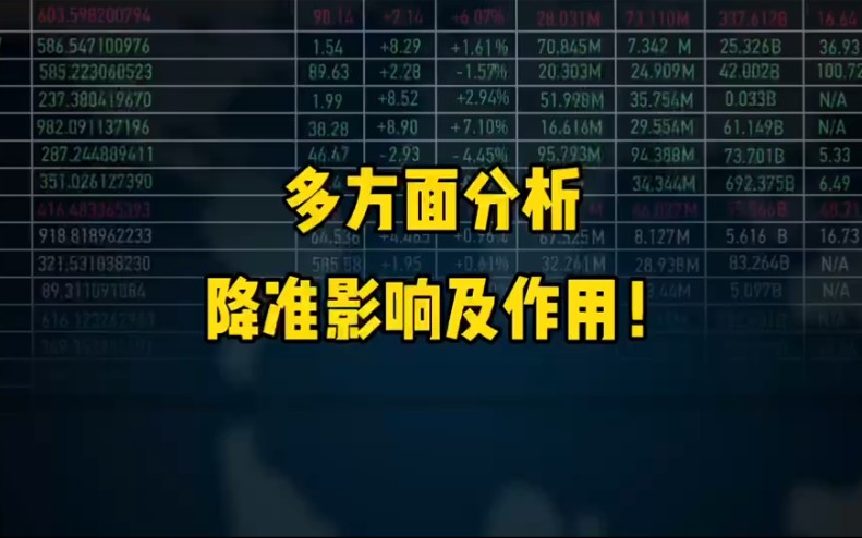 富宝网:利好来了!央行降准,多方面分析降准影响及作用哔哩哔哩bilibili