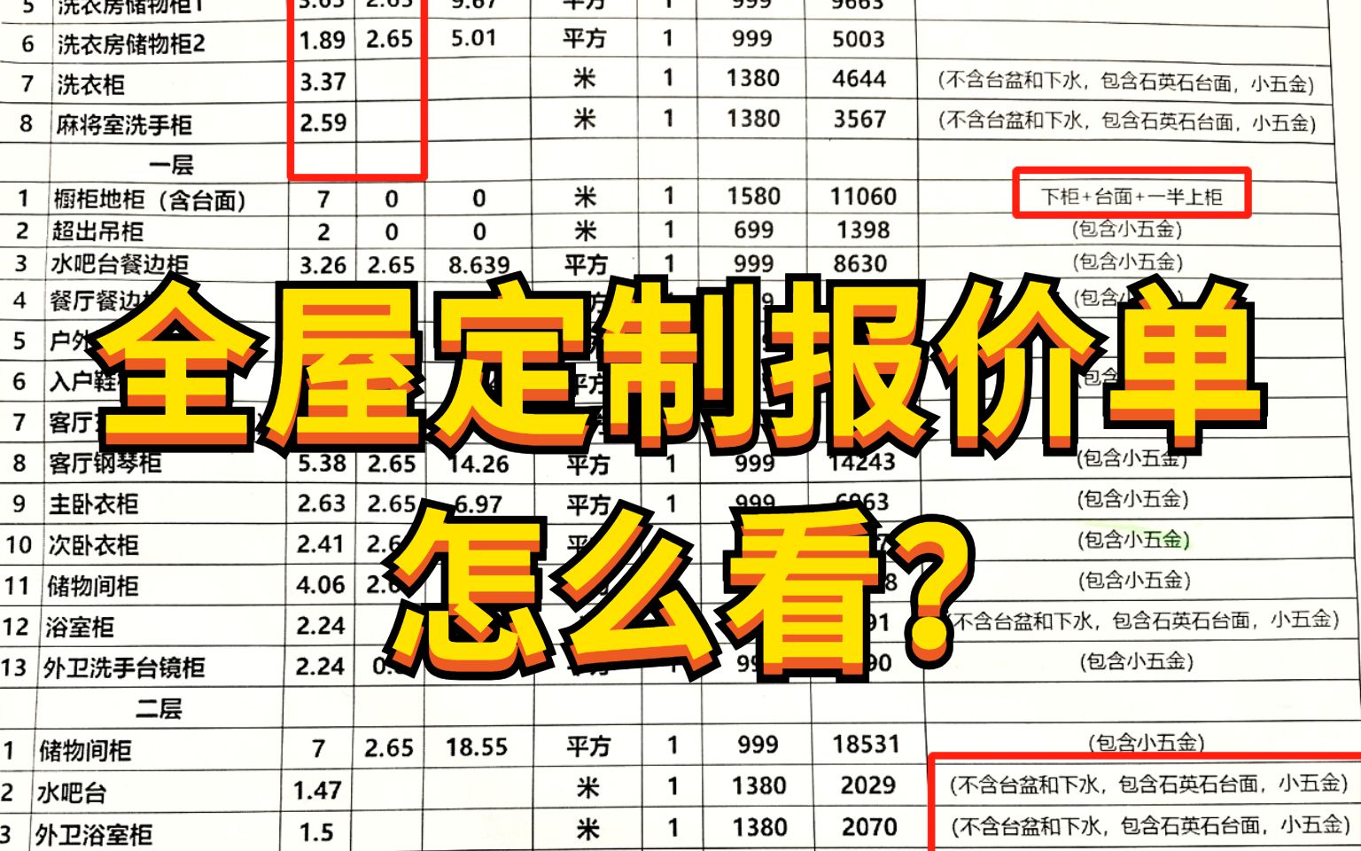 全屋定制报价单重点看这6点,手把手教你怎么看懂!哔哩哔哩bilibili