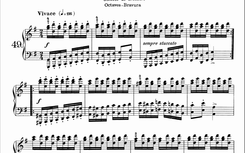 车尔尼g大调练习曲作品740第49首掌声响起