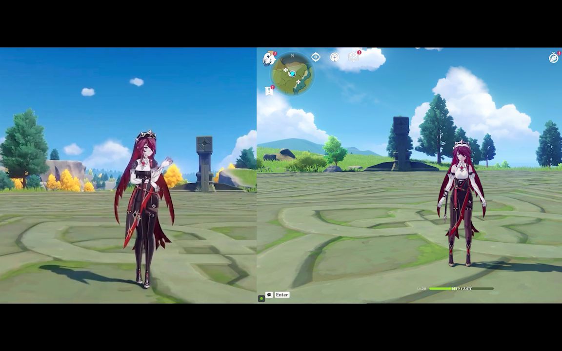 原神罗莎莉亚新皮肤直观对比