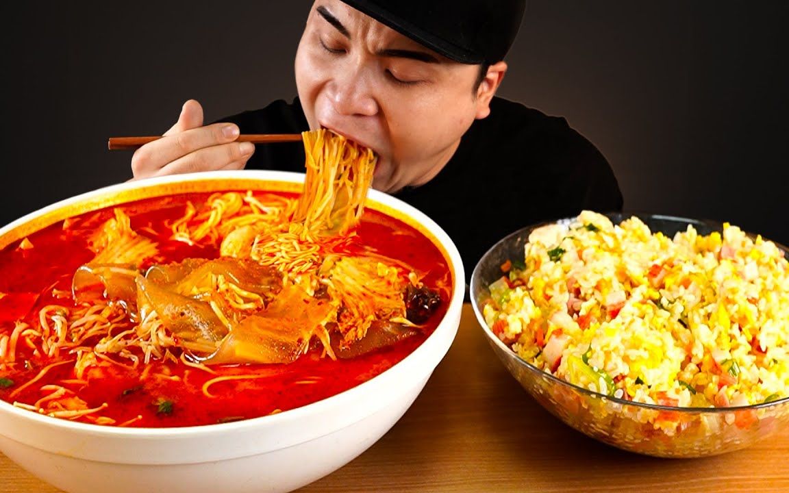 各种各样的麻辣烫和炒饭吃播~!