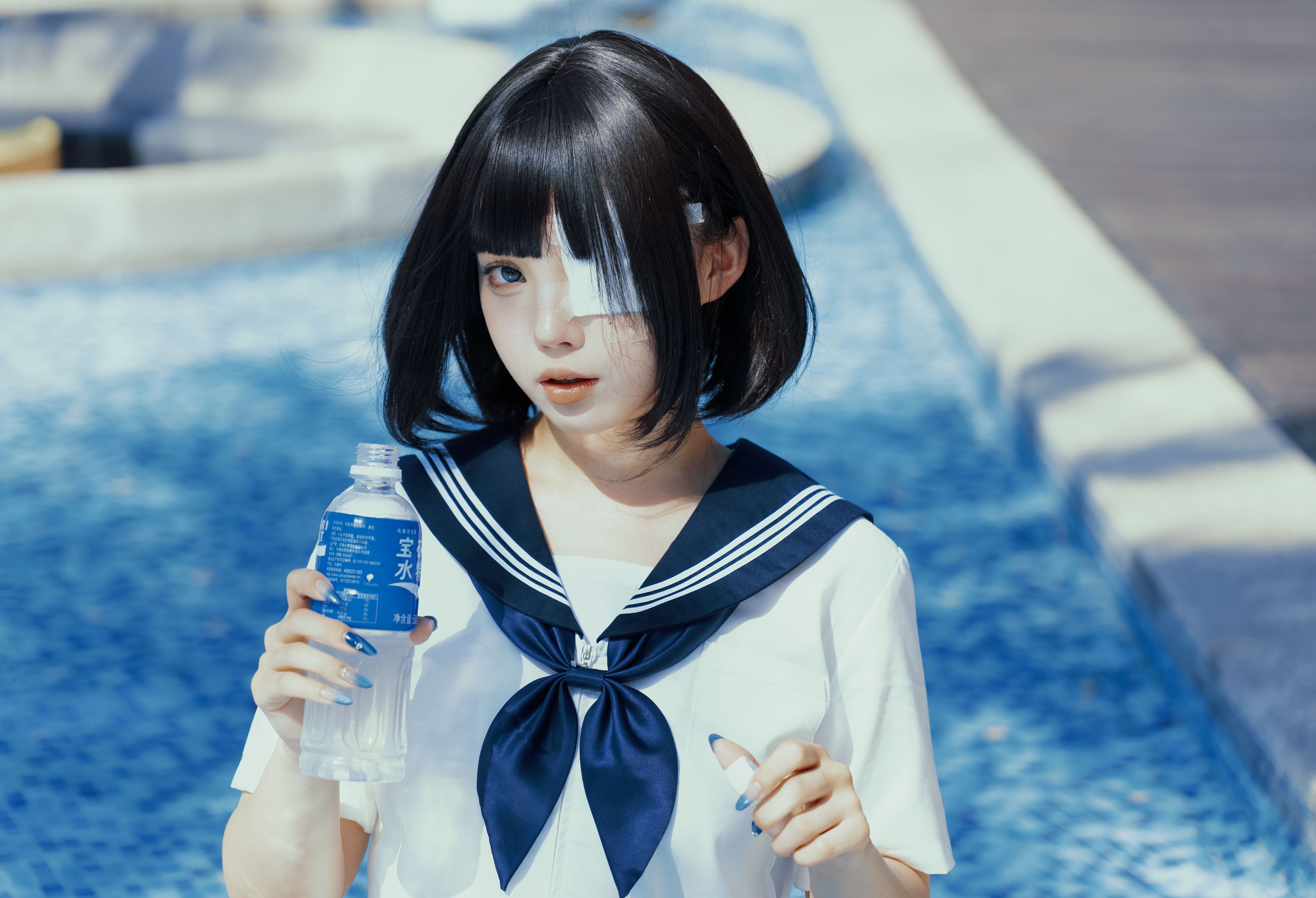 【人像摄影 | 泳池jk】夏日炎炎,清凉的水下日系jk