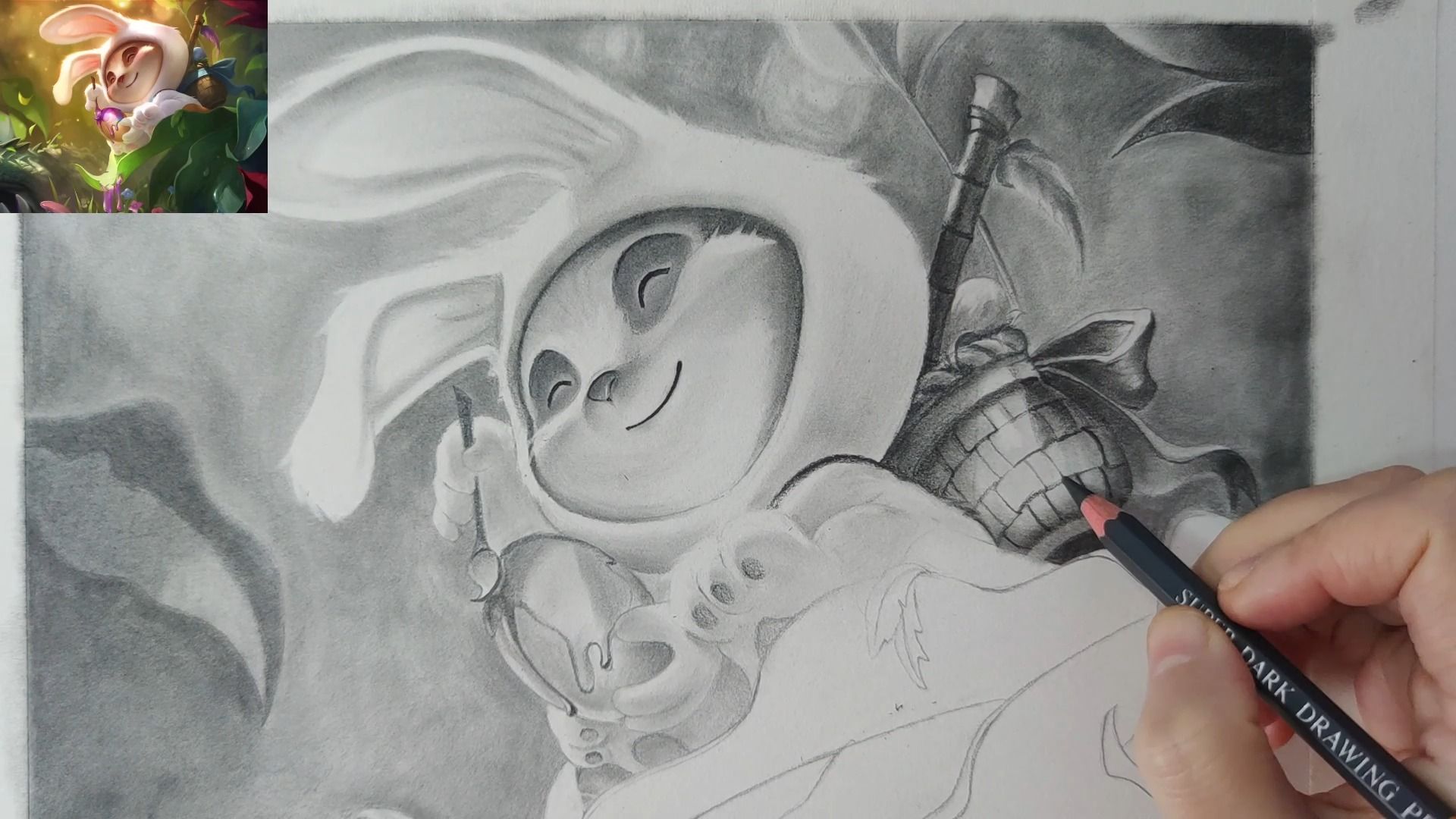 提莫队长正在待命!兔宝宝提莫铅笔手绘